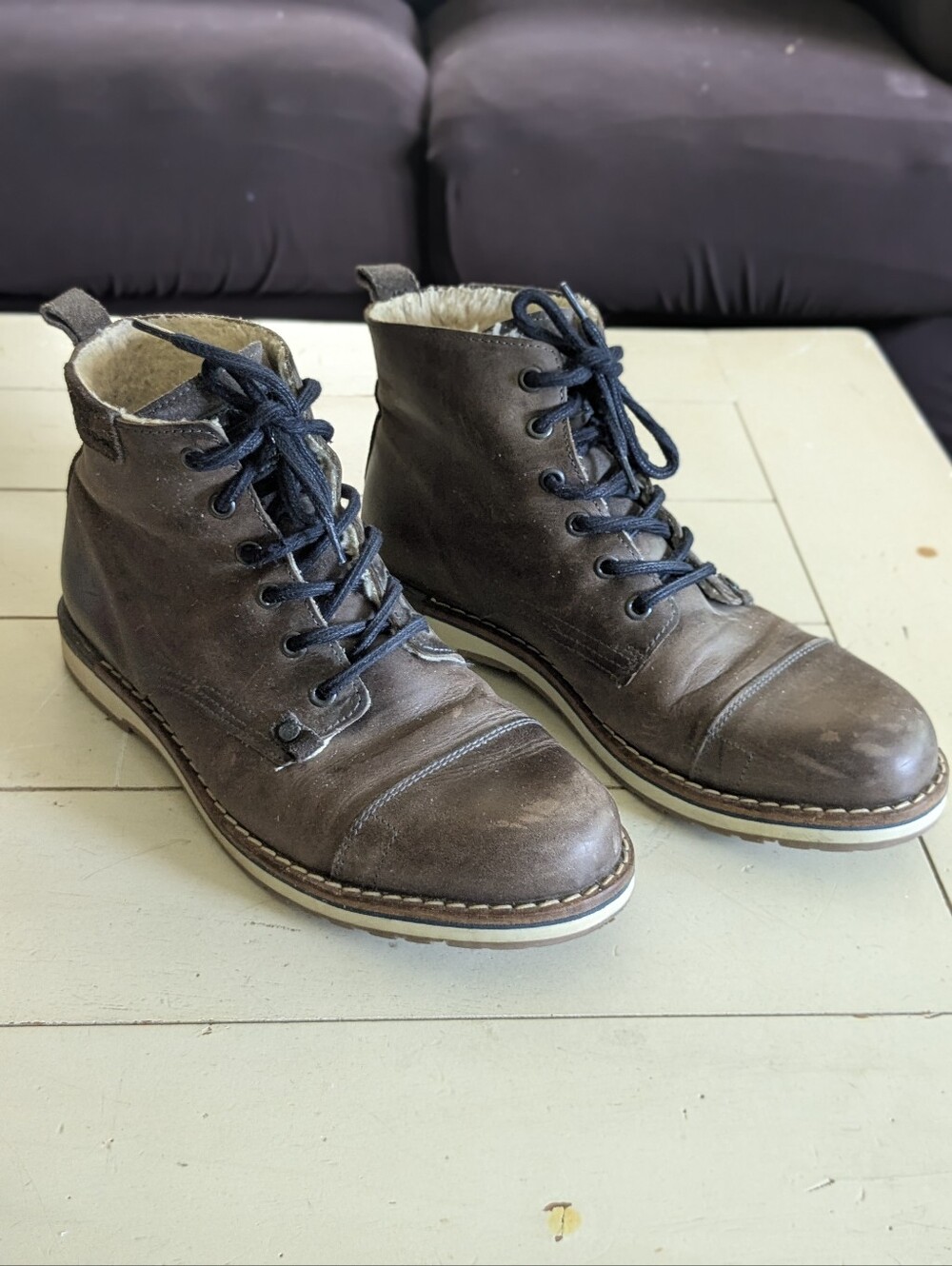 MENS BULLMAKER BROWN LEATHER ANKLE CHUKKA BOOTS - SIZE 9 (42)